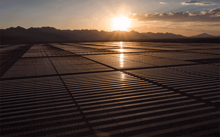 A utility-scale solar plant using NEXTracker technology. 
