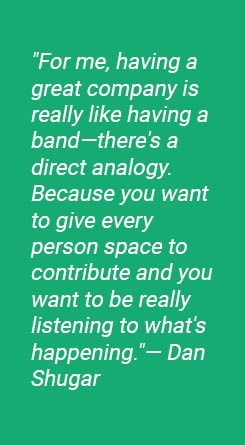 Shugar Quote- Company is Like a Band