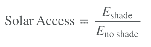 Solar access formula which is a key solar energy term.